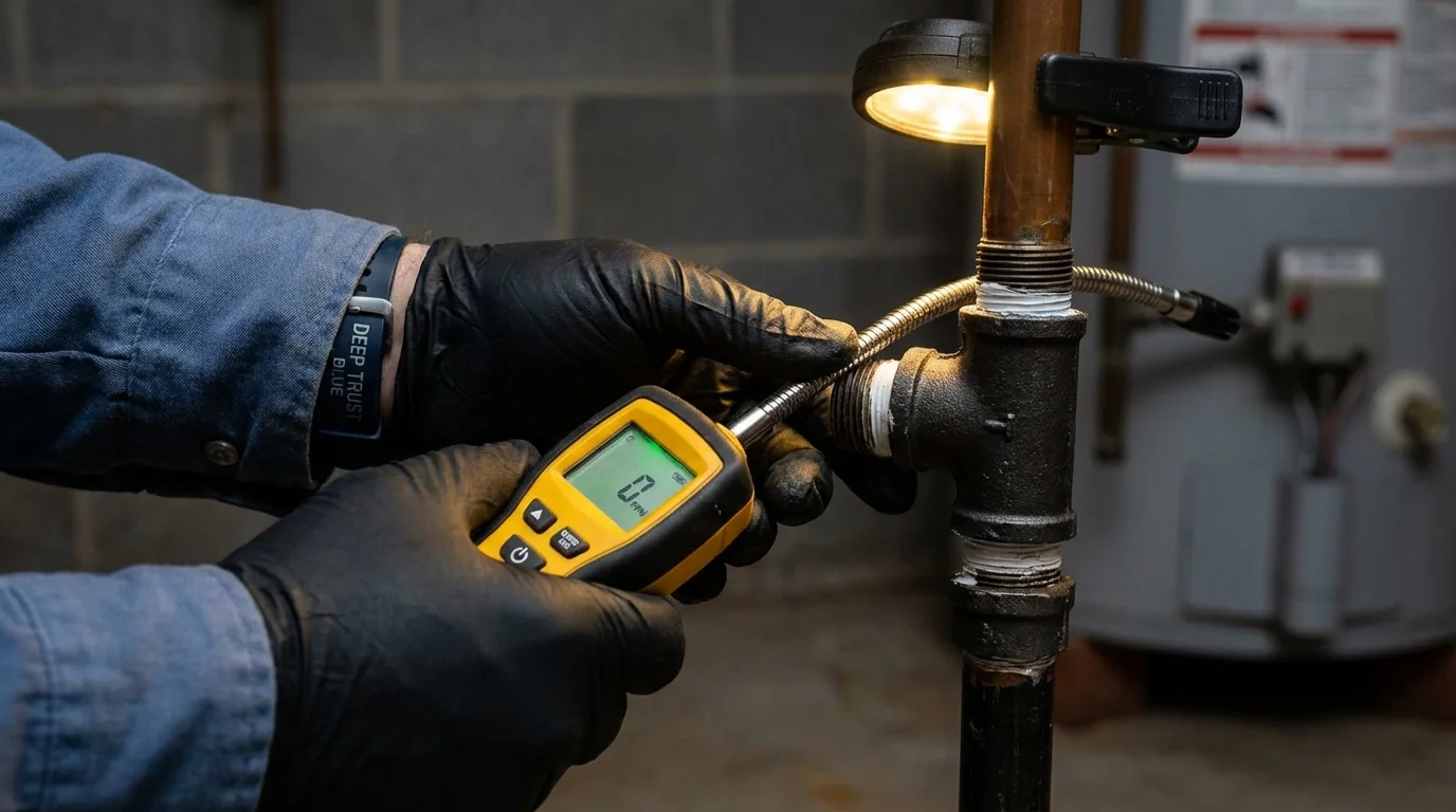Gas leak detection with electronic sniffer by Johns Plumbing LLC in Terrell