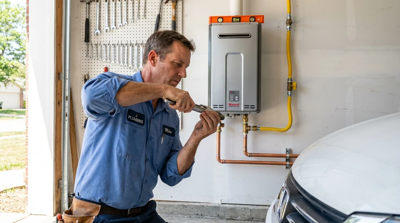 Tankless water heater installation by a Johns Plumbing LLC plumber in Terrell